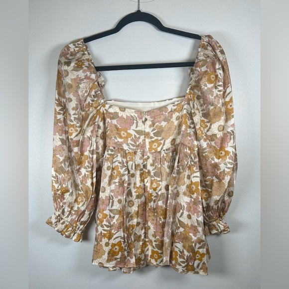 Romantic Molly Green Floral Babydoll Top! Size Medium. - Picture 2 of 7